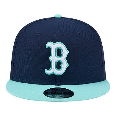 Men's New Era Navy/Turquoise Boston Red Sox Two-Tone Color Pack 9FIFTY Snapback Hat