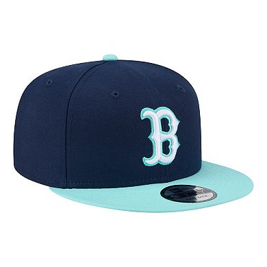 Men's New Era Navy/Turquoise Boston Red Sox Two-Tone Color Pack 9FIFTY Snapback Hat