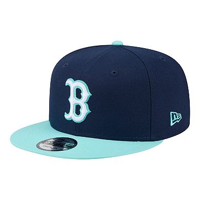 Men's New Era Navy/Turquoise Boston Red Sox Two-Tone Color Pack 9FIFTY Snapback Hat