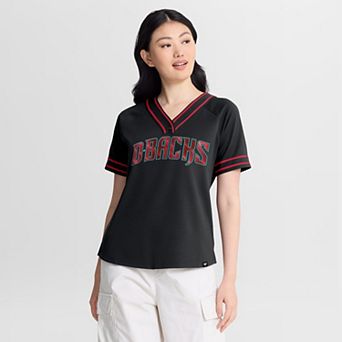 Women's Fanatics Black Arizona Diamondbacks Diva Race Ahead Raglan V-Neck T-Shirt