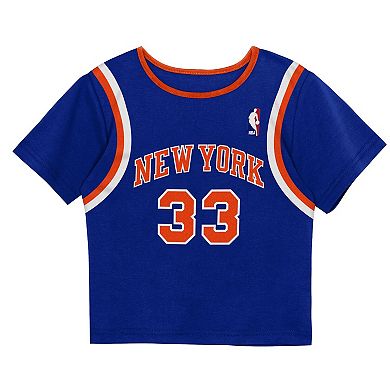 Preschool Mitchell & Ness Patrick Ewing Blue New York Knicks Play by Place Two-Pack T-Shirt & Shorts Set
