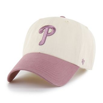 Men's '47 Natural/Pink Philadelphia Phillies Two-Tone Fashion Clean Up Adjustable Hat