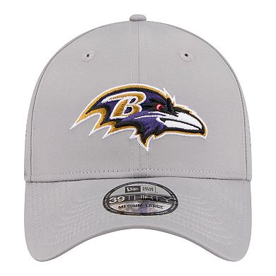 Men's New Era Gray Baltimore Ravens Perforated 39THIRTY Flex Hat