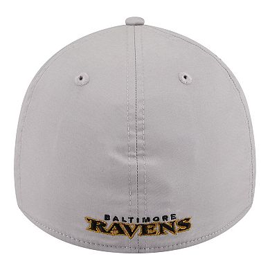 Men's New Era Gray Baltimore Ravens Perforated 39THIRTY Flex Hat