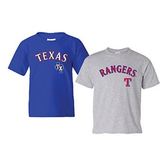 Youth Soft as a Grape Royal/Gray Texas Rangers 2-Pack Logo T-Shirt Set