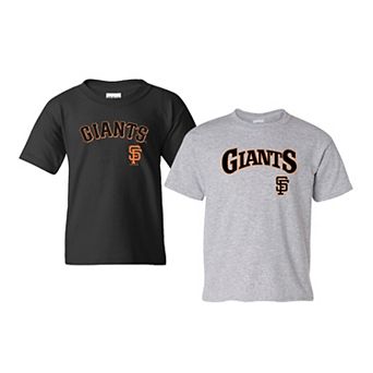 Youth Soft as a Grape Black/Gray San Francisco Giants 2-Pack Logo T-Shirt Set