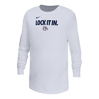Youth Nike White Gonzaga Bulldogs On-Court Bench Legend Dri-FIT Long Sleeve T-Shirt