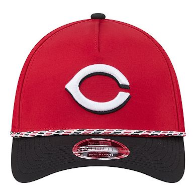 Men's New Era Red/Black Cincinnati Reds Rope M-Crown A-Frame 39THIRTY Flex Hat