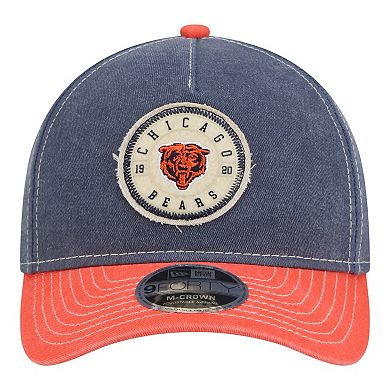 Men's New Era Navy/Orange Chicago Bears 9FORTY Felt A-Frame Adjustable Hat