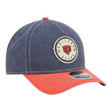 Men's New Era Navy/Orange Chicago Bears 9FORTY Felt A-Frame Adjustable Hat