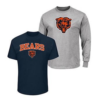 Men's Fanatics Heather Gray/Navy Chicago Bears Big & Tall 2-Pack T-Shirt Set