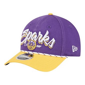 Unisex New Era Purple/Gold Los Angeles Sparks Team Loyal Script Two-Tone M-Crown 9FORTY Adjustable Hat