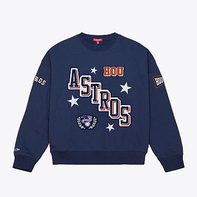 Women's Mitchell & Ness Navy Houston Astros Pep Rally Sweatshirt