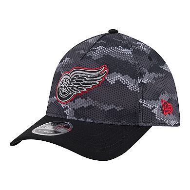 Men's New Era Black Detroit Red Wings Zero Dark 39THIRTY Flex Hat