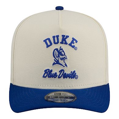 Men's New Era Cream/Royal Duke Blue Devils Two-Tone Arched 9FIFTY Snapback Hat
