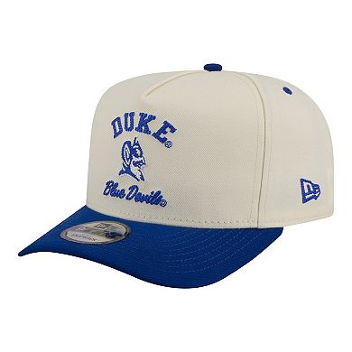Men's New Era Cream/Royal Duke Blue Devils Two-Tone Arched 9FIFTY Snapback Hat