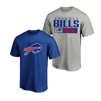 Men's Fanatics Heather Gray/Royal Buffalo Bills Big & Tall 2-Pack T-Shirt Set