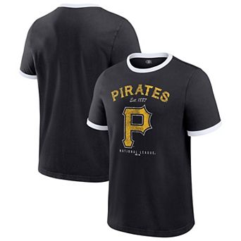 Men's Darius Rucker Collection by Fanatics Black Pittsburgh Pirates Washed Ringer T-Shirt
