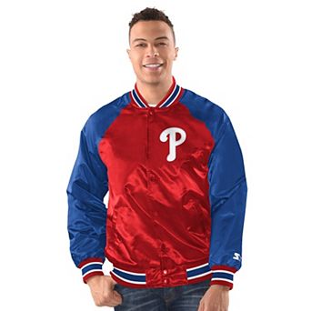 Men's Starter Red/Royal Philadelphia Phillies Blitz Varsity Jacket