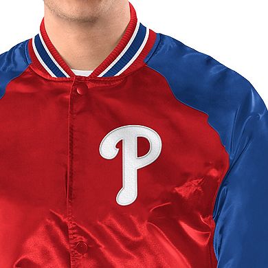 Men's Starter Red/Royal Philadelphia Phillies Blitz Varsity Jacket