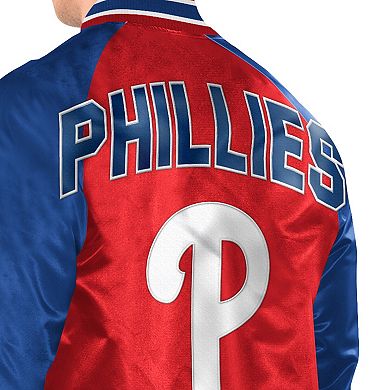 Men's Starter Red/Royal Philadelphia Phillies Blitz Varsity Jacket