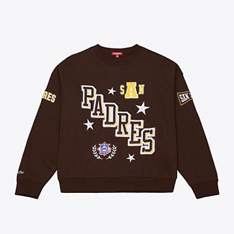 Women's Mitchell & Ness Brown San Diego Padres Pep Rally Sweatshirt