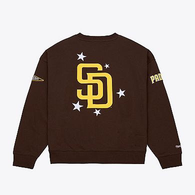 Women's Mitchell & Ness Brown San Diego Padres Pep Rally Sweatshirt