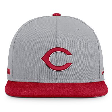 Men's Nike Gray/Red Cincinnati Reds Primetime Pro Dri-FIT Snapback Hat