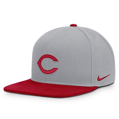 Men's Nike Gray/Red Cincinnati Reds Primetime Pro Dri-FIT Snapback Hat