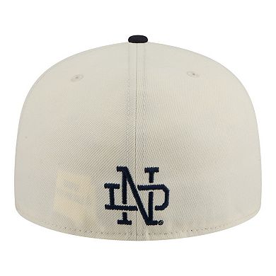 Men's New Era Cream/Navy Notre Dame Fighting Irish Two-Tone Script 59FIFTY Fitted Hat