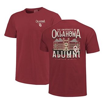 Women's Crimson Oklahoma Sooners Comfort Colors Campus Alumni T-Shirt