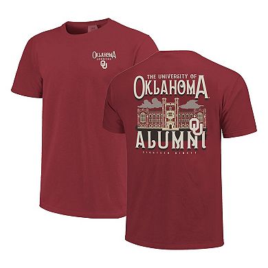 Women's Crimson Oklahoma Sooners Comfort Colors Campus Alumni T-Shirt
