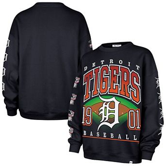 Women's '47 Navy Detroit Tigers Trendy Team Go Big Oversized Sweatshirt