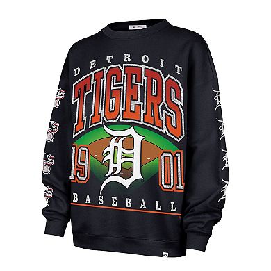Women's '47 Navy Detroit Tigers Trendy Team Go Big Oversized Sweatshirt