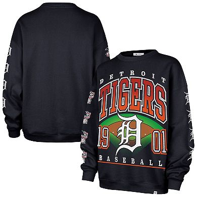 Women's '47 Navy Detroit Tigers Trendy Team Go Big Oversized Sweatshirt