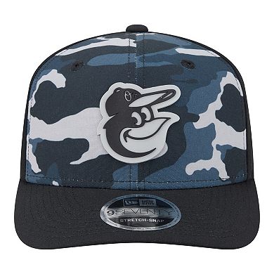 Men's New Era Black Baltimore Orioles Tonal Camo 9SEVENTY Stretch-Snap Hat