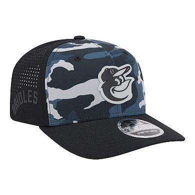 Men's New Era Black Baltimore Orioles Tonal Camo 9SEVENTY Stretch-Snap Hat