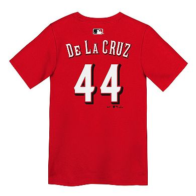 Preschool Elly De La Cruz Red Cincinnati Reds Name & Number T-Shirt