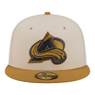 Men's New Era Cream/Tan Colorado Avalanche Colorpack Two-Tone 59FIFTY Fitted Hat