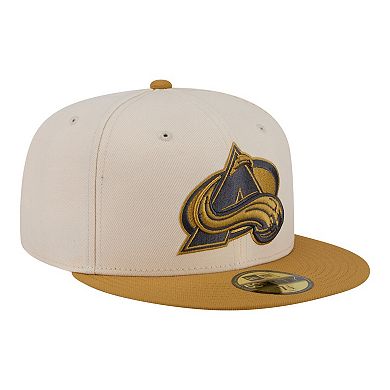 Men's New Era Cream/Tan Colorado Avalanche Colorpack Two-Tone 59FIFTY Fitted Hat