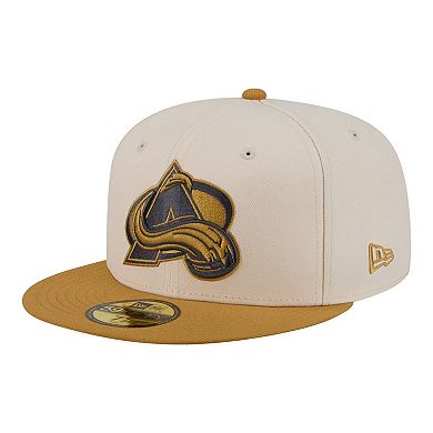 Men's New Era Cream/Tan Colorado Avalanche Colorpack Two-Tone 59FIFTY Fitted Hat