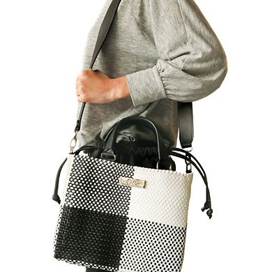 Lucy Medium Woven Crossbody Drawstring Bag