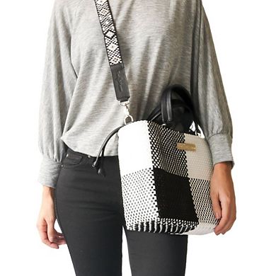 Lucy Medium Woven Crossbody Drawstring Bag