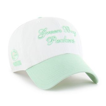 Women's '47 White Green Bay Packers Gelato Two-Tone Clean Up Adjustable Hat