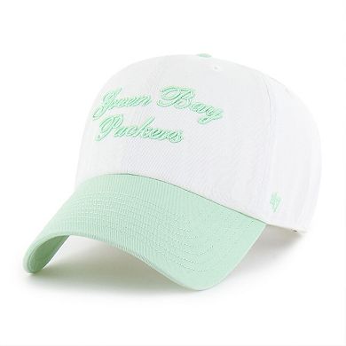 Women's '47 White Green Bay Packers Gelato Two-Tone Clean Up Adjustable Hat