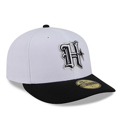 Men's New Era White/Black Houston Texans 2026 NFL Draft Pre-Curved 59FIFTY Fitted Hat