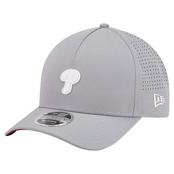 Men's New Era Gray Philadelphia Phillies Micro Logo 9FORTY M-Crown A-Frame Adjustable Hat