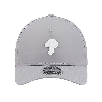 Men's New Era Gray Philadelphia Phillies Micro Logo 9FORTY M-Crown A-Frame Adjustable Hat