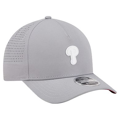 Men's New Era Gray Philadelphia Phillies Micro Logo 9FORTY M-Crown A-Frame Adjustable Hat