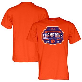 Unisex Blue 84 Orange Clemson Tigers 2026 ACC Women's Gymnastics Champions Locker Room T-Shirt
